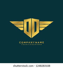 Initial O O wing logo template vector