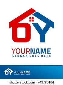 Initial O & Y real estate logo template vector
