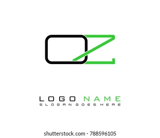 Initial O & Z minimalist logo template vector