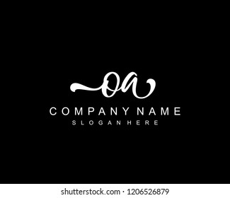 Initial OA handwriting logo vector