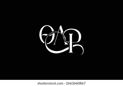 Diseño inicial del logotipo de la carta OAP. Diseño elegante del logotipo del monograma con los Elementos decorativos y la tipografía