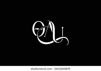 Initial OAU letter logo design. Elegant Monogram Logo Design with Decorative Elements and Typography