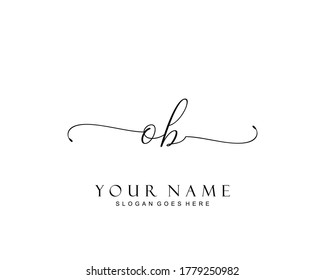 Initial OB beauty monogram and elegant logo design, handwriting logo of initial signature, wedding, fashion, floral and botanical with creative template.