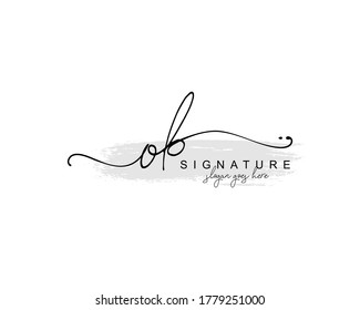 Initial OB beauty monogram and elegant logo design, handwriting logo of initial signature, wedding, fashion, floral and botanical with creative template.