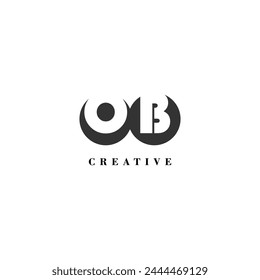 Initial OB company creative label trendy idea brand