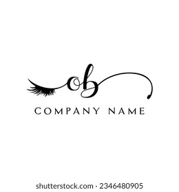 initial OB Logo lash logo eyelash vector modern symbols makeup