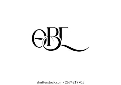 Initial OBE letter logo design. Elegant Monogram Logo Design with Decorative Elements and Typography