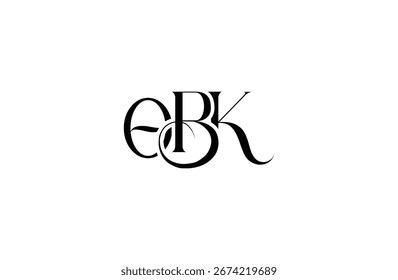 Initial OBK letter logo design. Elegant Monogram Logo Design with Decorative Elements and Typography