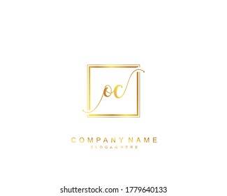 Initial OC beauty monogram and elegant logo design, handwriting logo of initial signature, wedding, fashion, floral and botanical with creative template.