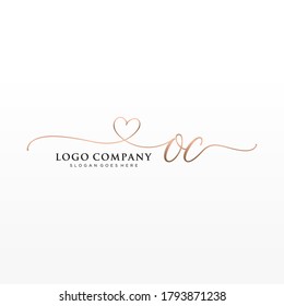 Initial OC Beauty-Monogramm und elegantes Logo-Design, Handschrift Logo der ersten Signatur, Hochzeit, Mode, Blumen und botanisch mit kreativen Vorlage.