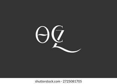 Diseño inicial del logotipo de la carta creativa de OCZ. Diseño elegante del logotipo del monograma con los Elementos decorativos y la tipografía