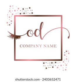 Initial OD calligraphy company eye and eyelash handwriting