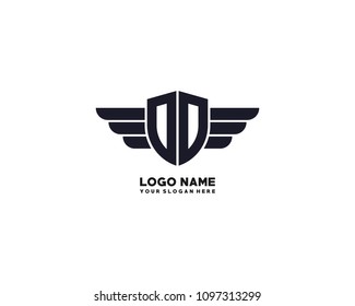 Initial OD. DD wing logo template vector