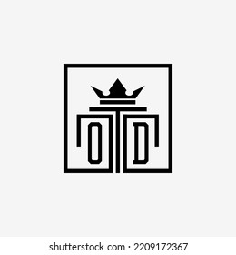 Initial OD Law Firm logo and icon design template stock vector
