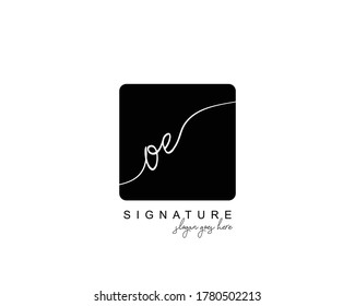 Initial OE beauty monogram and elegant logo design, handwriting logo of initial signature, wedding, fashion, floral and botanical with creative template