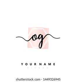Initial OG beauty handwriting logo vector