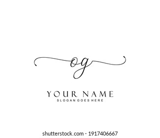 Ursprüngliches OG Beauty Monogramm und elegantes Logo-Design, Handschrift Logo der ersten Signatur, Hochzeit, Mode, Blumen und botanisch mit kreativen Vorlage.