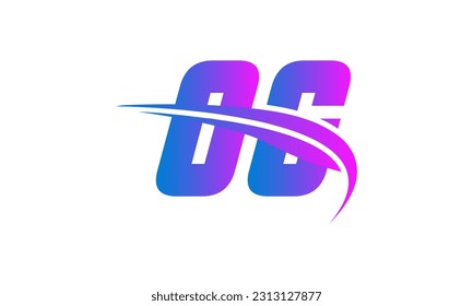 Initial OG letter Logo With Swoosh Design Graphic Vector Template for Business and Company Identity.