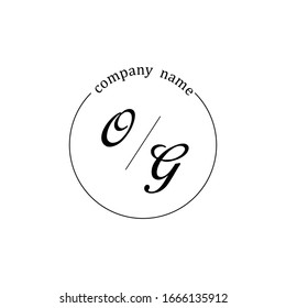 Initial OG logo branding luxury design template