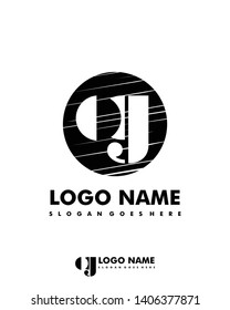Initial OG negative space logo with circle template