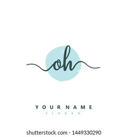 Initial OH beauty handwriting logo vector