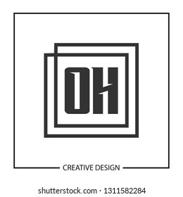Initial OH Letter Logo Template Design