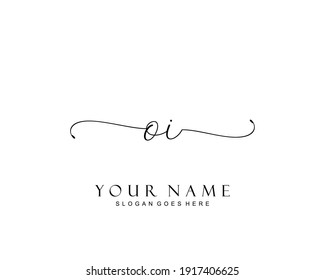 Initial OI beauty monogram and elegant logo design, handwriting logo of initial signature, wedding, fashion, floral and botanical with creative template.