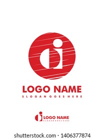 Initial OI negative space logo with circle template
