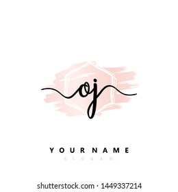 Initial OJ beauty handwriting logo vector