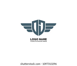 Initial OJ, DJ wing logo template vector