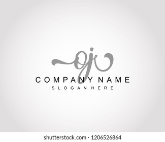 Initial OJ handwriting logo vector