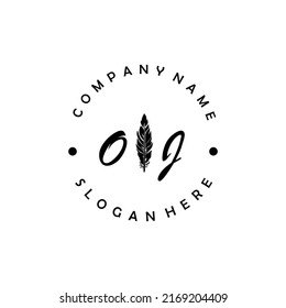 Initial OJ letter logo vector illustration