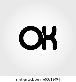 initial ok black business logo