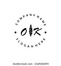 Initial OK letter logo vector illustration
