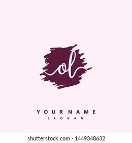 Initial OL beauty handwriting logo vector