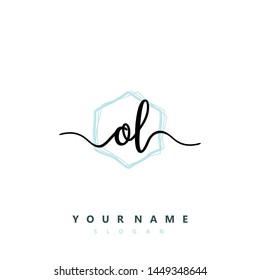 Initial OL beauty handwriting logo vector