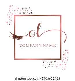 Initial OL calligraphy company eye and eyelash handwriting