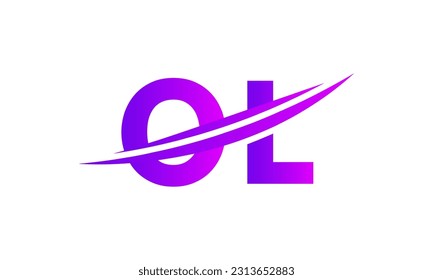 Initial OL letter Logo With Swoosh Design Graphic Vector Template for Business and Company Identity.