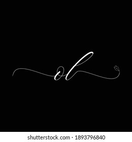 Initial OL logo handwriting business illustration fashion simple