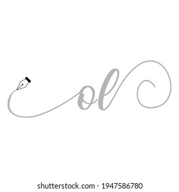 Initial OL logo handwriting business illustration fashion simple