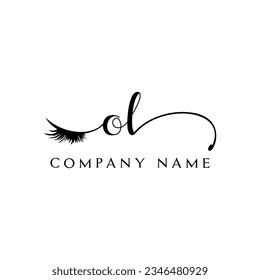 initial OL Logo lash logo eyelash vector modern symbols makeup