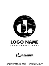 Initial OL negative space logo with circle template