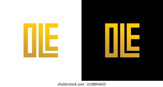 Initial OLE concept vector with minimalist geometric shape modern letter