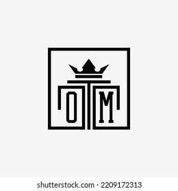 Initial OM Law Firm logo and icon design template stock vector