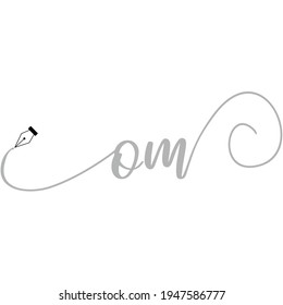 Moda de trabajo de la ilustración inicial del logotipo de OM para la escritura a mano