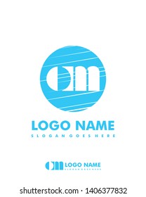 Initial OM negative space logo with circle template