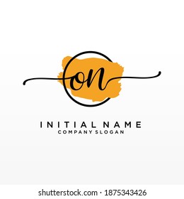 Initial ON beauty monogram and elegant logo design, handwriting logo of initial signature, wedding, fashion, floral and botanical with creative template.