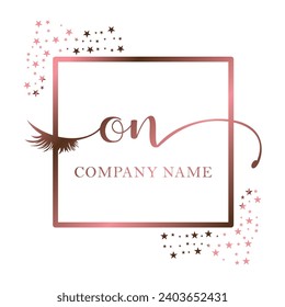 Initial ON calligraphy company eye and eyelash handwriting