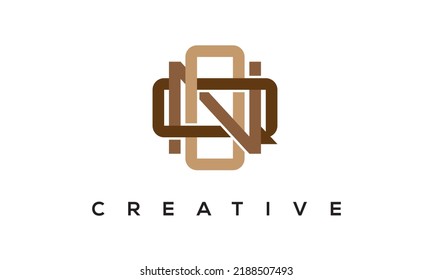 initial ONQ, QNO letters monogram, three letters creative modern typographic logo, eye catching alphabet stylish logo vector