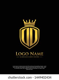 initial OO letter with shield style logo template vector